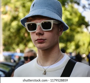 MILAN, Italy- June 18 2018: Leo Mandella On The Street During The Milan Fashion Week.