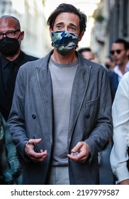 MILAN, Italy- June 21 2021: Adrien Brody On The Street In Milan.