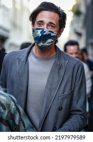 MILAN, Italy- June 21 2021: Adrien Brody On The Street In Milan.