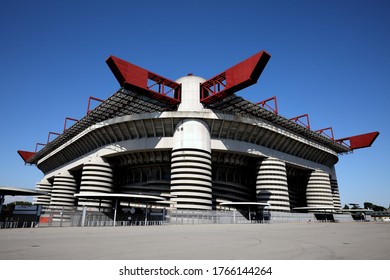 Milan, ITALY - June 28, 2020: 
A General View Of Stadio Giuseppe Meazza Empty During The Serie A 2019/2020 MILAN V ROMA At San Siro Stadium. 