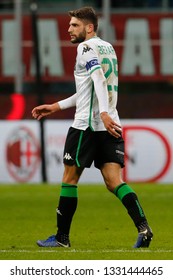 Milan, Italy. March 02, 2019. Campionato Italiano Di Serie A. Milan - Sassuolo 1-0. Domenico Berardi, Sassuolo.