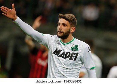 Milan, Italy. March 02, 2019. Campionato Italiano Di Serie A. Milan - Sassuolo 1-0. Domenico Berardi, Sassuolo.