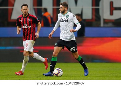 Milan, Italy. March 02, 2019. Campionato Italiano Di Serie A. Milan - Sassuolo 1-0. Domenico Berardi, Sassuolo.