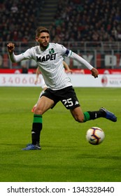 Milan, Italy. March 02, 2019. Campionato Italiano Di Serie A. Milan - Sassuolo 1-0. Domenico Berardi, Sassuolo.