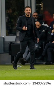 Milan, Italy. March 02, 2019. Campionato Italiano Di Serie A. Milan - Sassuolo 1-0. Roberto De Zerbi, Coach Sassuolo.