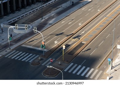 Milan, Italy - March 1 2022: Milan Empty Streets