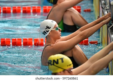 MILAN, ITALY - March 10, 2017: Federica Pellegrini Swimmer During 7th Trofeo Citta Di Milano Swimming Competition.