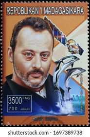 
Milan, Italy - March 25, 2020: French Actor Jean Reno On Postage Stamp
