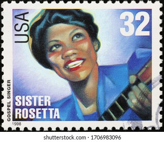 Milan, Italy - March 26, 2020: Gospel Singer Sister Rosetta On American Stamp