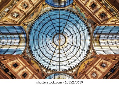 Milan, Italy - March 7 2019: The Galleria Vittorio Emanuele II is Italy's oldest active shopping mall and a major landmark of Milan