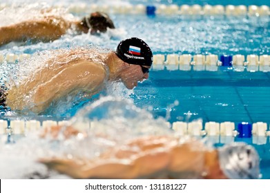 MILAN, ITALY - MARCH 9: Evgeny Korotyshkin in Milan International Trophy Swimming , Indoor  Event on march 9, 2013 in Milan (Italy)