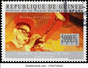 Milan, Italy - May 20, 2020: Dizzy Gillespie On Postage Stamp Of Guinea