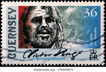 Milan, Italy - May 20, 2020: Jean Valjean From Les Miserables On Postage Stamp