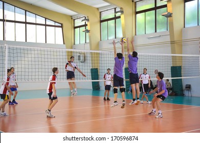 MILAN, ITALY - MAY 27: College Sports Finals In Milan May 27, 2013. Male Volleyball.