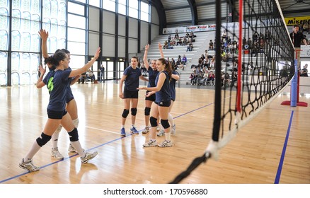 MILAN, ITALY - MAY 27: College Sports Finals In Milan May 27, 2013. Female Volleyball.