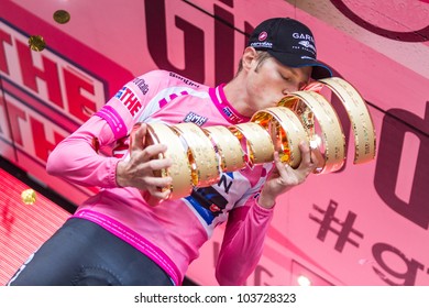 MILAN, ITALY - MAY 27: Ryder Hesjedal With Pink Jersey Wins The Giro D'Italia Of 2012 On May 27, 2012 In Milano, Italy