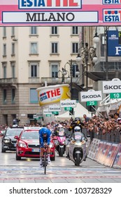 MILAN, ITALY - MAY 27: Ryder Hesjedal At The End Of The 21st Stage Of Giro D'Italia 2012 On May 27, 2012 In Milano, Italy