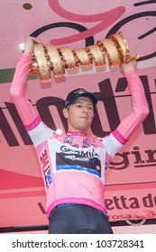 MILAN, ITALY - MAY 27: Ryder Hesjedal With Pink Jersey Wins The Giro D'Italia Of 2012 On May 27, 2012 In Milano, Italy