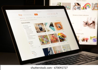 Milan, Italy - May 7, 2017: Etsy Website On Laptop Screen. Etsy Logo