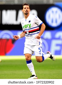 MILAN, ITALY - May 8, 2021: 
Adrien Silva In Action During The Serie A 2020-2021 INTER V SAMPDORIA At San Siro Stadium. 