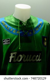 MILAN, ITALY - NOV 3, 2017: Walter Zenga Inter Milan Shirt, San Siro Stadium Museum, Opened In 1925