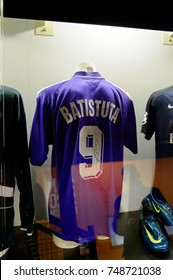 MILAN, ITALY - NOV 3, 2017: Gabriel Batistuta Shirt, San Siro Stadium Museum, Opened In 1925