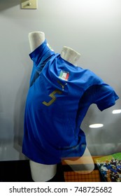 MILAN, ITALY - NOV 3, 2017: Fabio Cannavaro Italian Shirt,  San Siro Stadium Museum, Opened In 1925