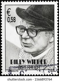 Milan, Italy - November 09, 2019: Film Maker Billy Wilder On Postage Stamp