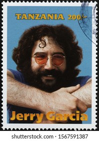 Milan, Italy - November 09, 2019: Portrait Of Musician Jerry Garcia On Postage Stamp