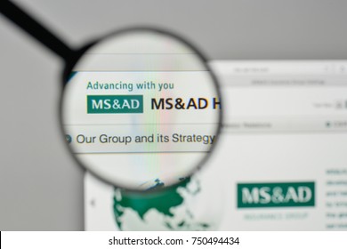 Milan, Italy - November 1, 2017: MS & AD Insurance Group Holdings logo on the website homepage.