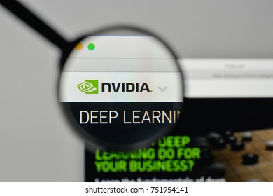 Milan, Italy - November 1, 2017: Nvidia Logo On The Website Homepage.