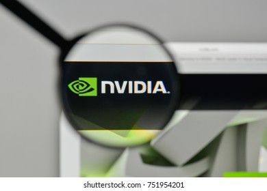 Milan, Italy - November 1, 2017: Nvidia Logo On The Website Homepage.