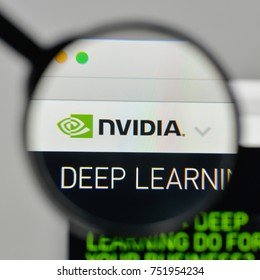 Milan, Italy - November 1, 2017: Nvidia Logo On The Website Homepage.