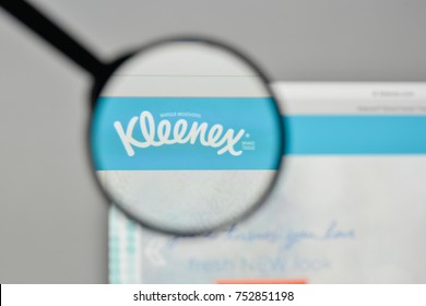 Milan, Italy - November 1, 2017: Kleenex Logo On The Website Homepage.