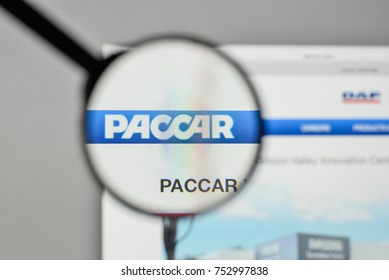 Milan, Italy - November 1, 2017: Paccar Logo On The Website Homepage.