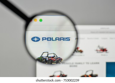 Milan, Italy - November 1, 2017: Polaris Industries Logo On The Website Homepage.