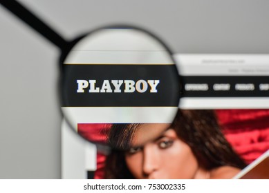 Milan, Italy - November 1, 2017: Playboy logo on the website homepage.
