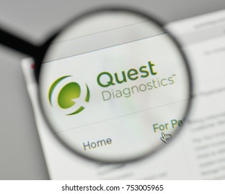 Milan, Italy - November 1, 2017: Quest Diagnostics Logo On The Website Homepage.
