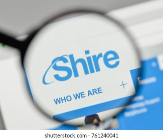 Milan, Italy - November 1, 2017: Shire Logo On The Website Homepage.