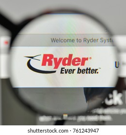 Milan, Italy - November 1, 2017: Ryder System logo on the website homepage.