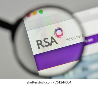 Milan, Italy - November 1, 2017: RSA Insurance Group Logo On The Website Homepage.