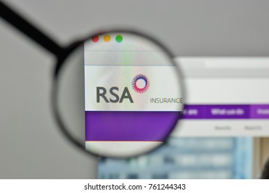 Milan, Italy - November 1, 2017: RSA Insurance Group Logo On The Website Homepage.