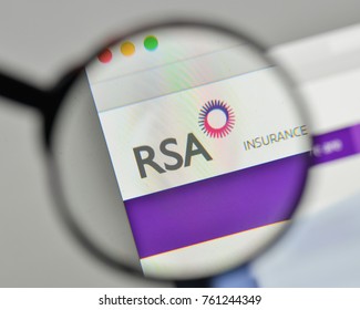 Milan, Italy - November 1, 2017: RSA Insurance Group Logo On The Website Homepage.