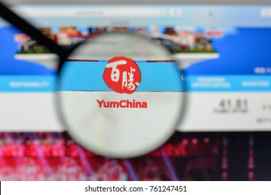 Milan, Italy - November 1, 2017: Yum China Holdings Logo On The Website Homepage.