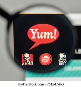 Milan, Italy - November 1, 2017: Yum Brands Logo On The Website Homepage.