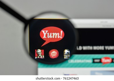 Milan, Italy - November 1, 2017: Yum Brands Logo On The Website Homepage.