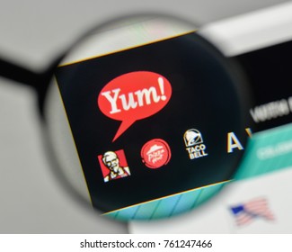 Milan, Italy - November 1, 2017: Yum Brands Logo On The Website Homepage.