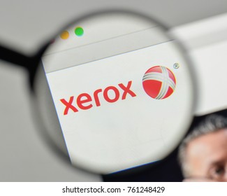 Milan, Italy - November 1, 2017: Xerox Logo On The Website Homepage.