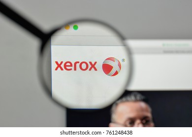 Milan, Italy - November 1, 2017: Xerox Logo On The Website Homepage.