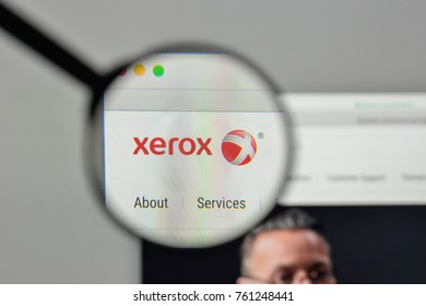 Milan, Italy - November 1, 2017: Xerox Logo On The Website Homepage.